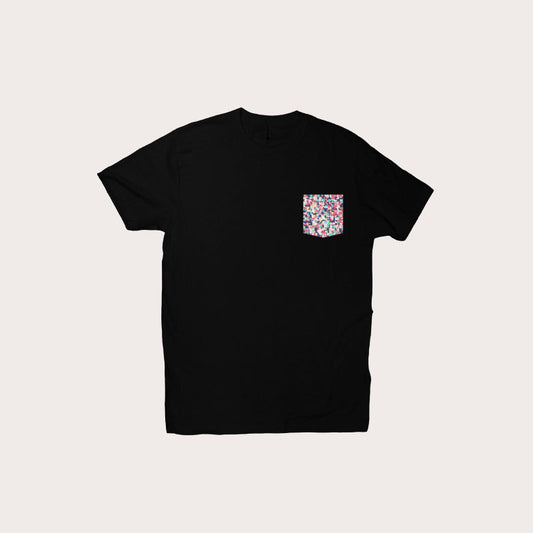 Mens Floral Pocket Tee - Abstract Floral Pocket Tee