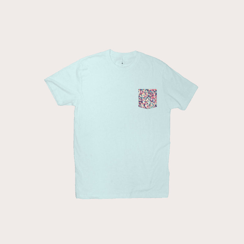 Mens Pocket Tee - Abstract Floral Pocket Tee