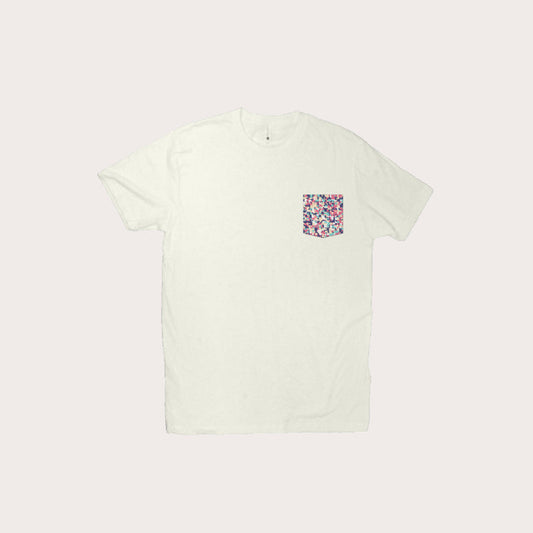 Mens Floral Pocket Tee - Abstract Floral Pocket Tee