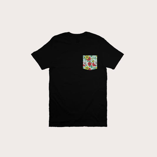Mens Tropical Pocket Tee - Black