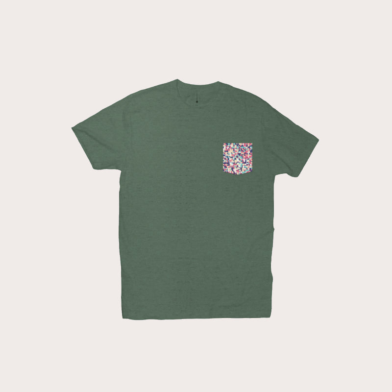 Mens Pocket Tee - Abstract Floral Pocket Tee