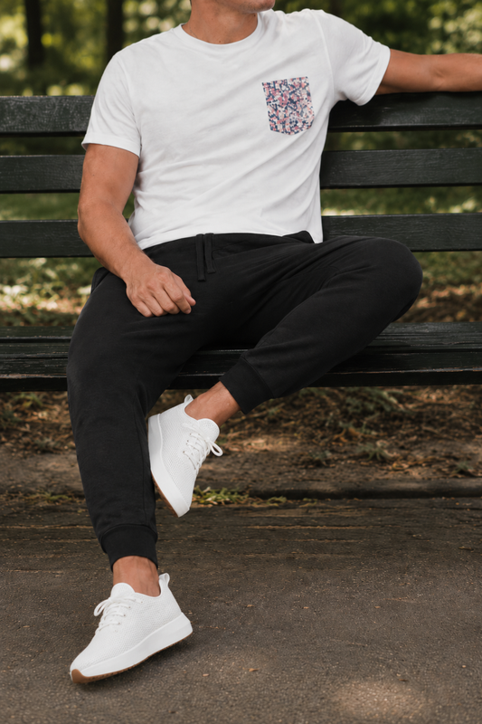 Mens Floral Pocket Tee - Abstract Floral Pocket Tee