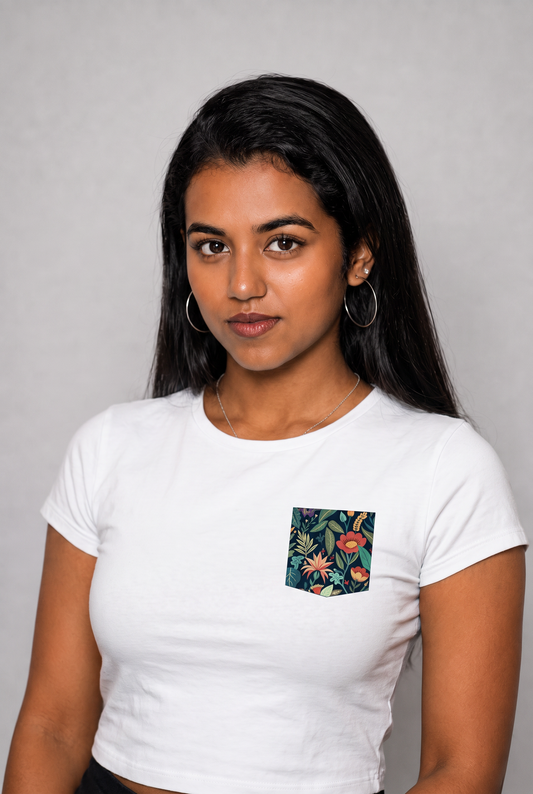 Jungle Flowers Crop Tee for Women