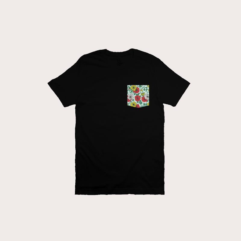Mens Tropical Pocket Tee - Black