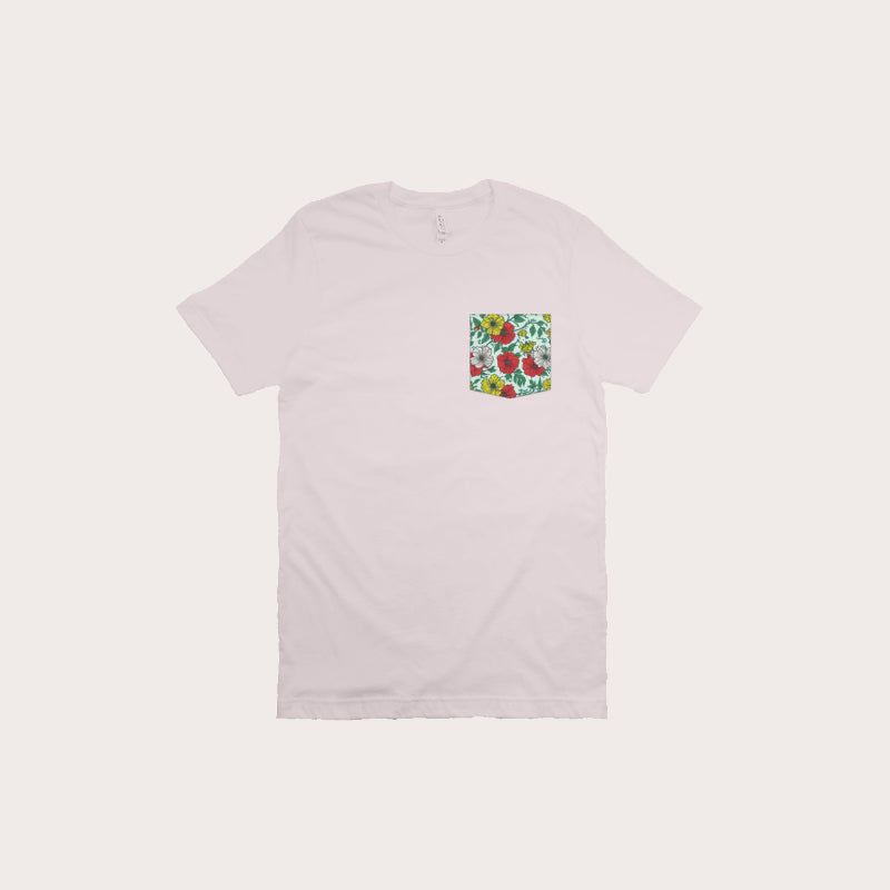 Mens Tropical Pocket Tee - Light Pink
